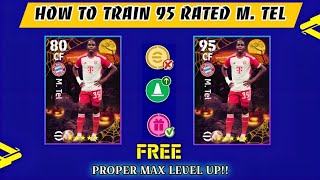 How To Train M Tel Max Rated 95 In eFootball 2024 Mobile  Max Level Training Tutorial🔥 [upl. by Ioves836]