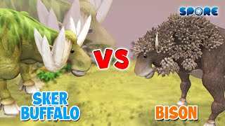 Sker Buffalo vs Bison  Titan vs Animal S4E6  SPORE [upl. by Lowenstein]