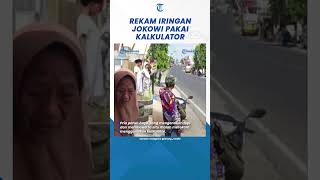 Momen Lucu Bapak bapak Rekam Iring iringan Jokowi Pakai Kalkulator shorts [upl. by Airlia]