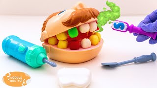 PLAY DOH DENTIST  Learn How to Brush Your Teeth [upl. by Nibor]