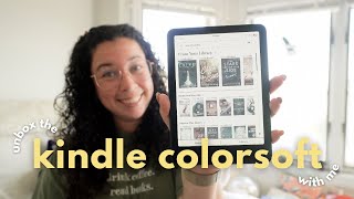 UNBOX THE 2024 KINDLE COLORSOFT WITH ME full kindle setup tutorial  compare to kindle paperwhite [upl. by Nodnarbal]