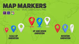 여행 영상편집에서 지도 위치 이동 동선을 표시하기 위한 Map Markers Location Pin Icon template premierepro finalcutpro [upl. by Falzetta775]