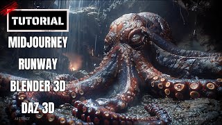 TUTORIAL  Make your first VFX CG Movie in Blender Runway Midjourney iclone blender runway daz3d [upl. by Assirahs]