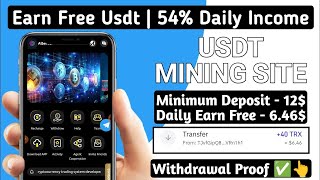 New Usdt Earning Site  USDT Mining Site  Best USDT Investment Site  Trx Usdt Earning Website [upl. by Melena]