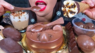 ASMR CHOCOLATE CAKE PROFITEROLE MAGNUM ICE CREAM CHOCO EGG MASSIVE Eating Sounds [upl. by Trefler]