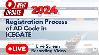 LATEST ICEGATE AD CODE REGISTRATION PROCESSHOW TO REGISTER AD CODE ON ICEGATEIFSC REGISTER PROCESS [upl. by Rodman]