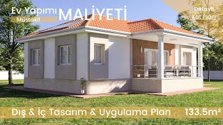 Bahçeli Müstakil Ev Modeli  Ev Yapımı Maliyeti ve Kat Planı ile [upl. by Enra]