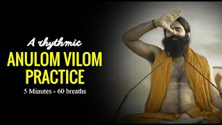 Rhythmic Music for Anulom Vilom Practice  Baba Ramdev  Alternate Nostril Breathing Exercise [upl. by Zacherie]