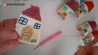 Amigurumi Köy Evi Anahtarlık Yapımı  Tiny house keychain  3 Bölüm [upl. by Baun]