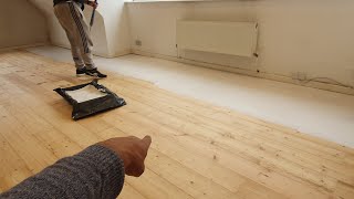 Pine wood floor refinishing hardwood youtubevideo [upl. by Galateah]