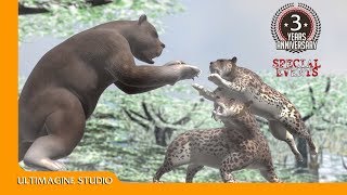 Arctodus simus VS Smilodon  Dinosaurs Battle Special dinosaursbattles dinosaur dinosaurs [upl. by Landy714]