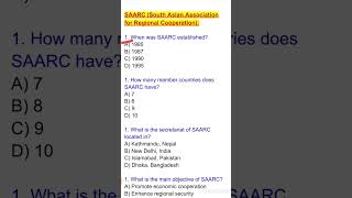 MCQ on SAARCshorts jkssb [upl. by Trev343]