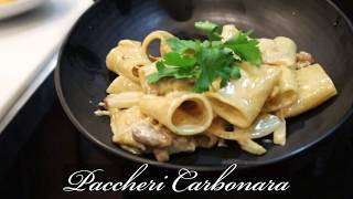 Creamy Paccheri Carbonara  Pasta Recipes  Italian Food [upl. by Yrrehs]