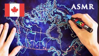 ASMR Drawing Map of Canada  1 hour Soft Spoken [upl. by Larsen]