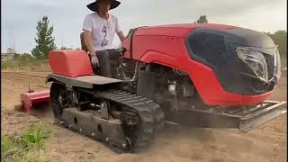 mini tractores agrícolas de orugas trabajando 25 hp maquinaria y equipos pequeños para agricultura [upl. by Alfie]