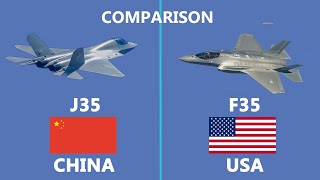 Comparison of Chinese J35 and American Built F35 5th gen Fighter jet China usa [upl. by Ennovaj]