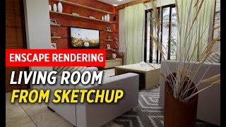 Living Room Raytracing from Sketchup  Enscape [upl. by Silberman]