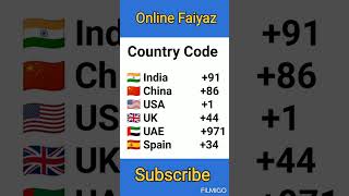 Country Code and Dialing Phone Code USAUK and india UAE shorts short [upl. by Karolina693]