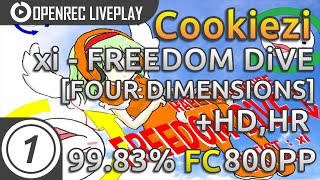 Cookiezi  xi  FREEDOM DiVE FOUR DIMENSIONS HDHR FC 9983 800pp  Livestream w chat reaction [upl. by Drolet]