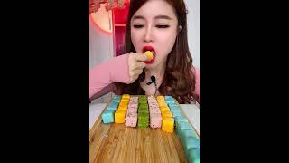 Asmr eating ice cream Crispy delicious short video have flavor 🥭🍓🥑🍍 [upl. by Cirderf774]