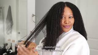 How to Detangle with the PATTERN Hair Steamer [upl. by Akima]