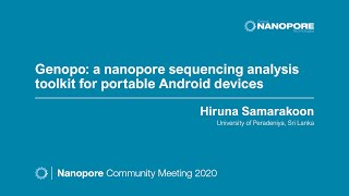 Genopo a nanopore sequencing analysis toolkit for portable Android devicesHiruna Samarakoon [upl. by Eugor973]