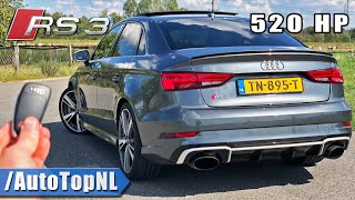 520HP Audi RS3 Sedan REVIEW on AUTOBAHN NO SPEED LIMIT by AutoTopNL [upl. by Emelita]