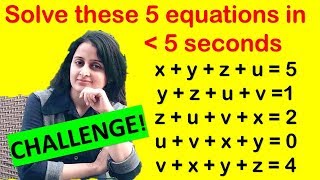 Can you solve 5 linear equations under 5 seconds [upl. by Malarkey162]