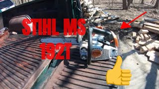 Stihl ms193t saw cutting review [upl. by Atelokin]