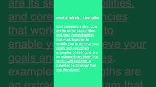 swot analysis  strengths  strategic planning foundations for MBA students [upl. by Penni]