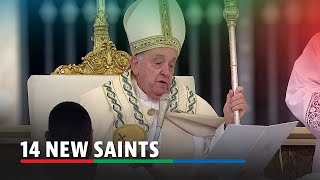 Pope declares 14 new saints in St Peters Square  ABSCBN News [upl. by Parsifal]