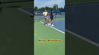 Mirra Andreeva warmup Cincinnati Open tennis tennispractice training [upl. by Lauer]