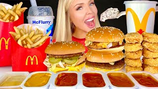 ASMR McDonalds Mukbang Quarter Pounder BLT Spicy Habanero McChicken Oreo Mcflurry 먹방 [upl. by Nauaj]