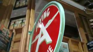 Flying A Gasoline Sign Double Sided and Framed Porcelain Original [upl. by Atekihc]