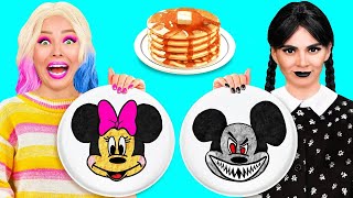 Pancake Art Challenge with Wednesday [upl. by Sire]