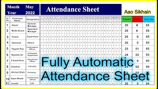 How to make Attendance Sheet in Ms Excel sohailsaeed aaosikhain msofficeexcel [upl. by Notlew191]