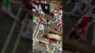 Pamplona sanfermin pamplonada runningofthebulls spain travel traveltospain encierro [upl. by Oirotciv]