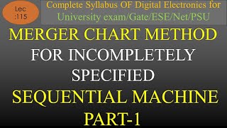 Lec115 Merger Chart Method for Incompletely Specified Sequential Machine  DE  R K Classes  Hindi [upl. by Laure343]