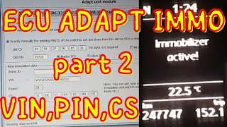 ECU Immo Adapt To Cluster Using VVDI2 [upl. by Nalla566]