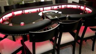 Custom Lighted Kidney Shaped Poker Table [upl. by Leavy]