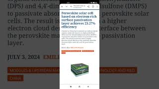 Perovskite solar cell based on electronrich surface passivation layer achieves 2327 efficiency [upl. by Toor524]