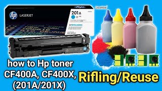 how to Hp toner CF400A CF400XCF401XCF402ACF402XCF403ACF403X 201A201X riflinghp printar 277 [upl. by Sundin]