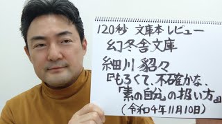 文庫書評 細川貂々「もろくて、不確かな、「素の自分」の扱い方」（幻冬舎文庫）をめぐって （「120秒で文庫本レビュー」②） [upl. by Kirschner412]