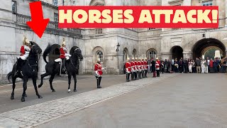 Terrifying Moment Horses Attack During Guard Ceremony  Watch the Shocking Scene [upl. by Ronn874]