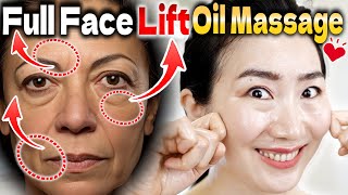 Full Face Oil Massage that Changes your Destiny in 10 days Tighten and Brighten Mature Sagging Skin [upl. by Letizia]