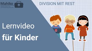 Schriftliche Division – Division mit Rest Klasse 4  Mathe Lernvideos für Kinder [upl. by Acinna234]