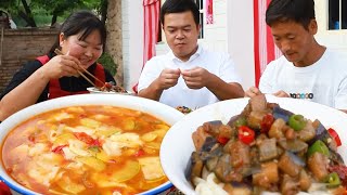 【霞姐做面合集】葫芦盖浇面茄丁肉沫拌面，入味筋道，大口吸溜吃过瘾！ [upl. by Jenilee]