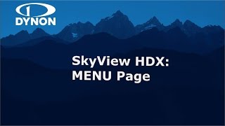 SkyView HDX  The MENU Page [upl. by Larner]