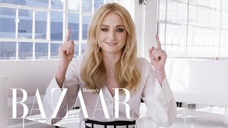 Sophie Turner Tests Her Knowledge of Game of Thrones vs the Runway  Harpers BAZAAR [upl. by Yrrehc]