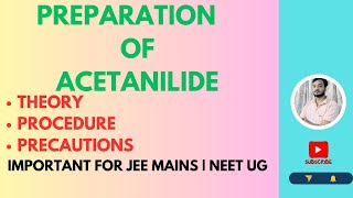 Preparation of acetanilide from aniline jeemains neetug chemistrylab class12practical chemistry [upl. by Gemperle]